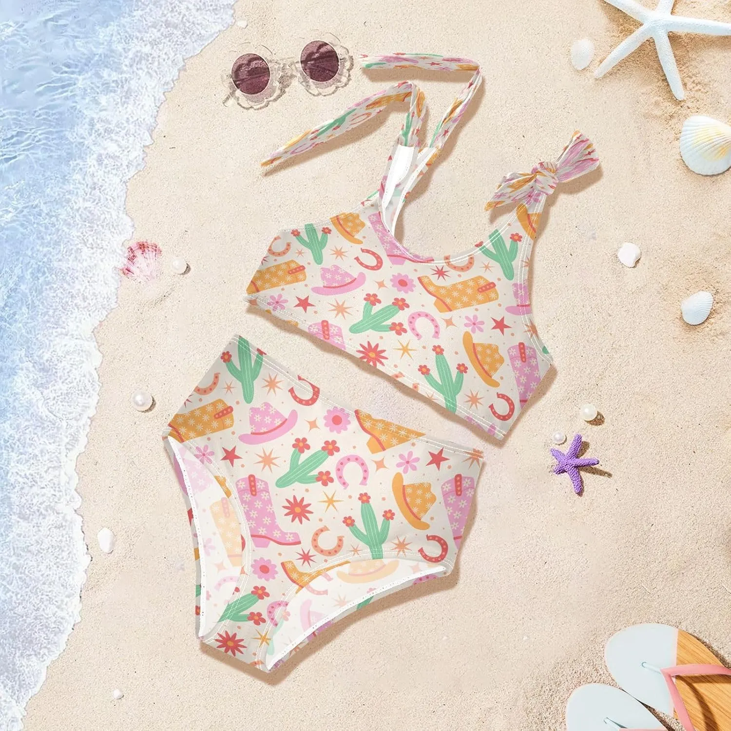 QUGRL Girls Swimsuit Two Piece Swimwear Bathing Suit for Girls Tankini Bikini Set Size 3-12T