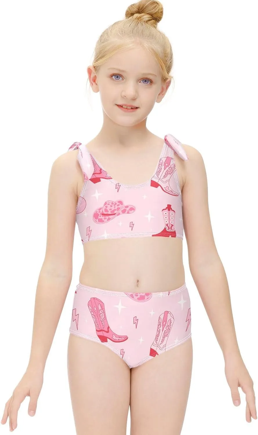 QUGRL Girls Swimsuit Two Piece Swimwear Bathing Suit for Girls Tankini Bikini Set Size 3-12T
