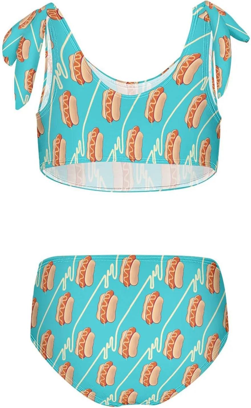 QUGRL Girls Swimsuit Two Piece Swimwear Bathing Suit for Girls Tankini Bikini Set Size 3-12T