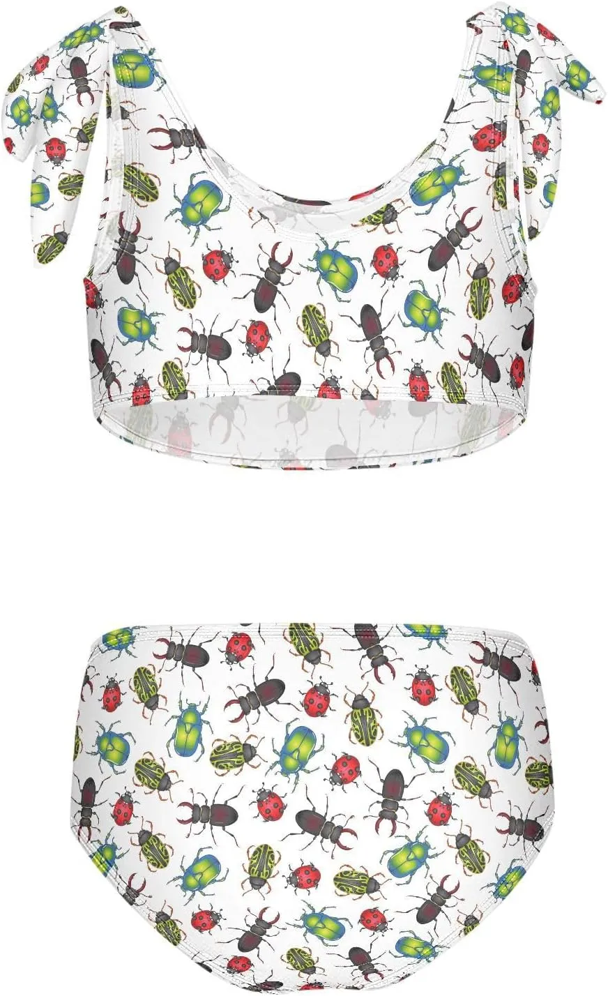 QUGRL Girls Swimsuit Two Piece Swimwear Bathing Suit for Girls Tankini Bikini Set Size 3-12T