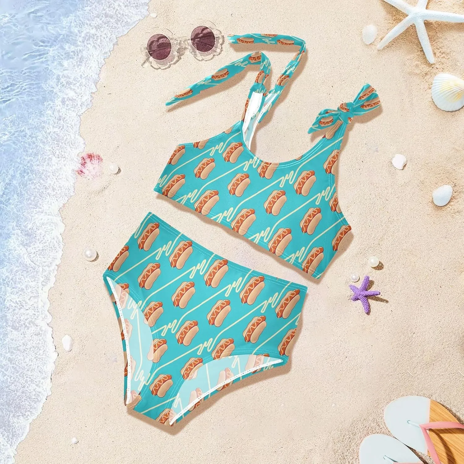 QUGRL Girls Swimsuit Two Piece Swimwear Bathing Suit for Girls Tankini Bikini Set Size 3-12T