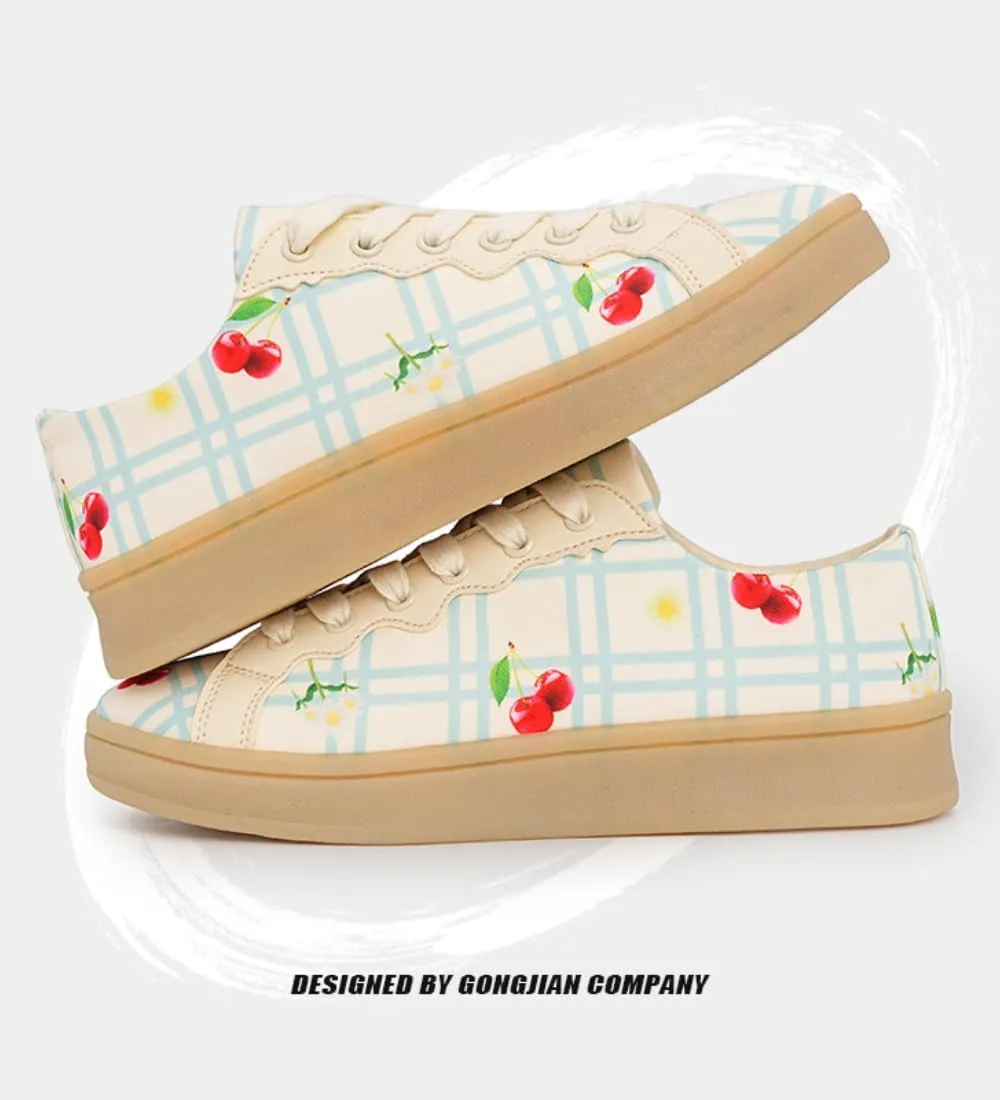 Retro Casual Canvas Tennis Lace Up Comfortable Walking Shoes for Women Low Top Lightweight Sneakers for Women