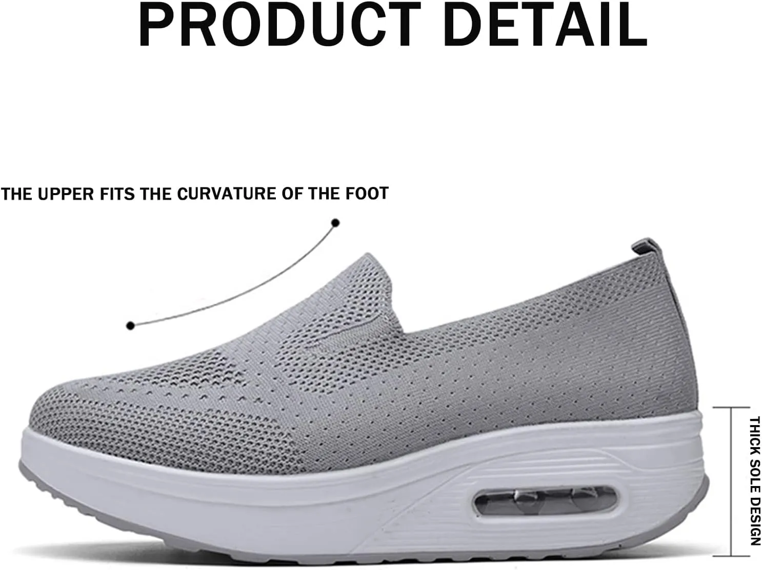 RZDYSQ Womens Orthopedic Sneakers Slip-On Mesh Cushion Walking Sneaker, Air Cushion Slip-On Walking Shoes