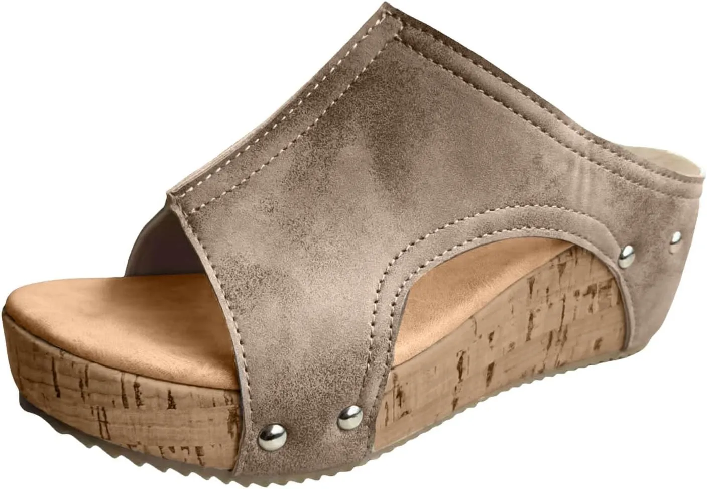 Sandals for Women Wide Dressy Summer Platform Sandals Comfy Wedges Slippers Shoes with Arch Support Slip on Slides