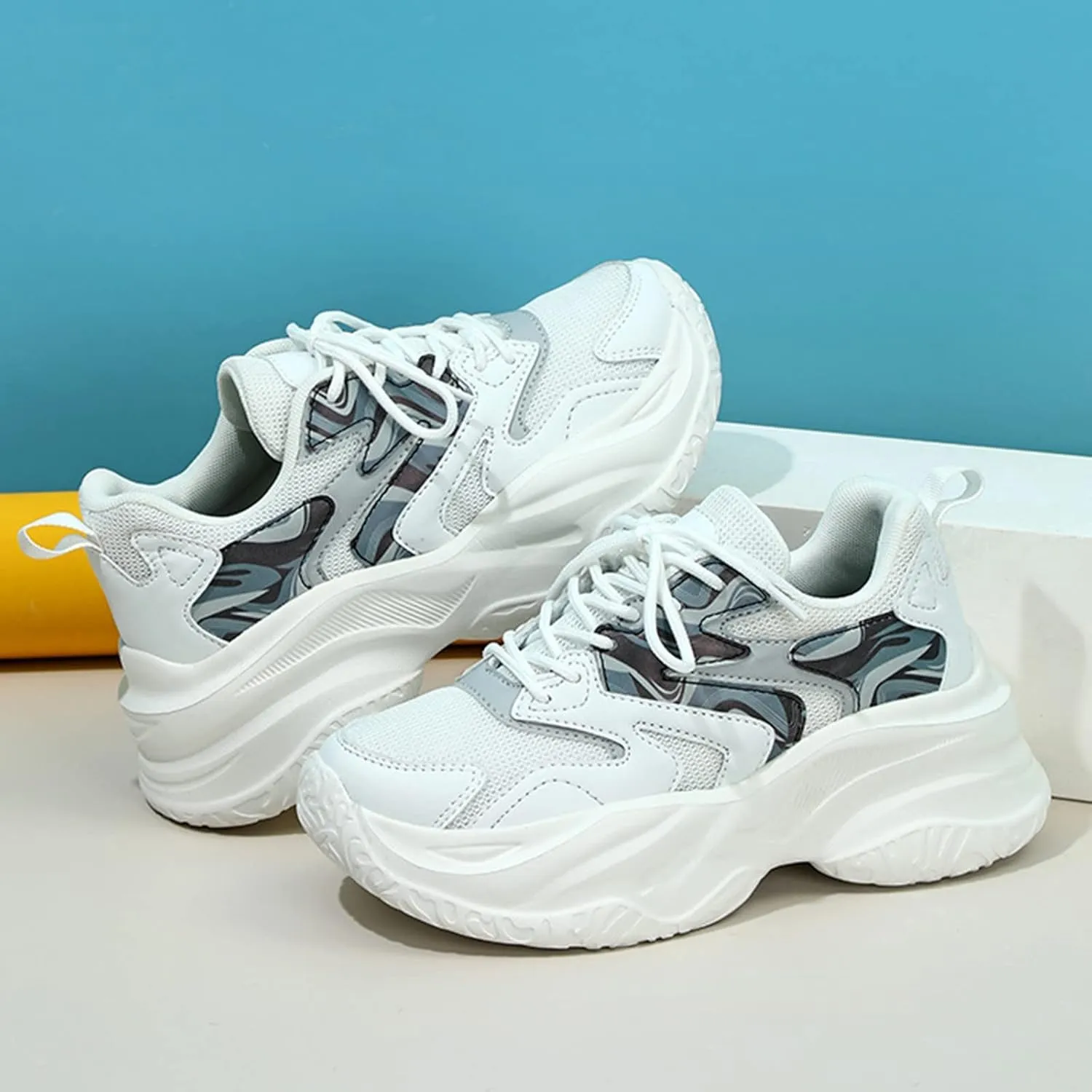 SBGMoSJ Trendy Platform Sneakers for Women 2023 Walking Shoes Women Comfort Slip On Sneakers Women Trendy Slip On White Casual Sneakers for Women Wide Womens Shoes Slip On Flats