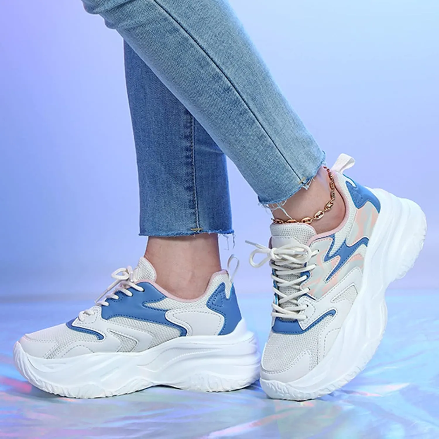 SBGMoSJ Trendy Platform Sneakers for Women 2023 Walking Shoes Women Comfort Slip On Sneakers Women Trendy Slip On White Casual Sneakers for Women Wide Womens Shoes Slip On Flats