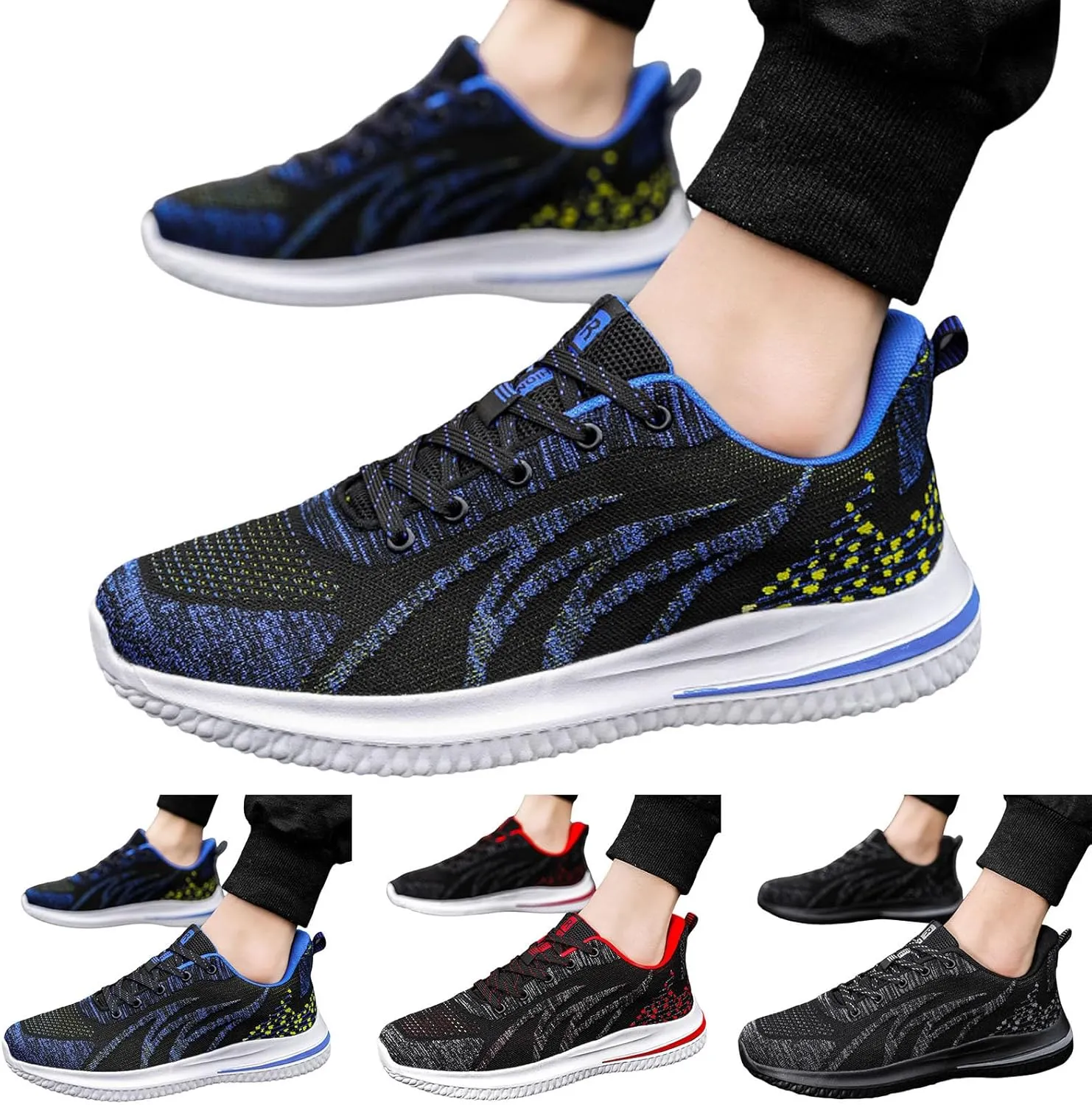 Shoes Men Work Shoes for Men Men's Supportive Running Athletic Sneakers Go Walk for Comfortable Breathable Lightweight Tennis Shoe Dress