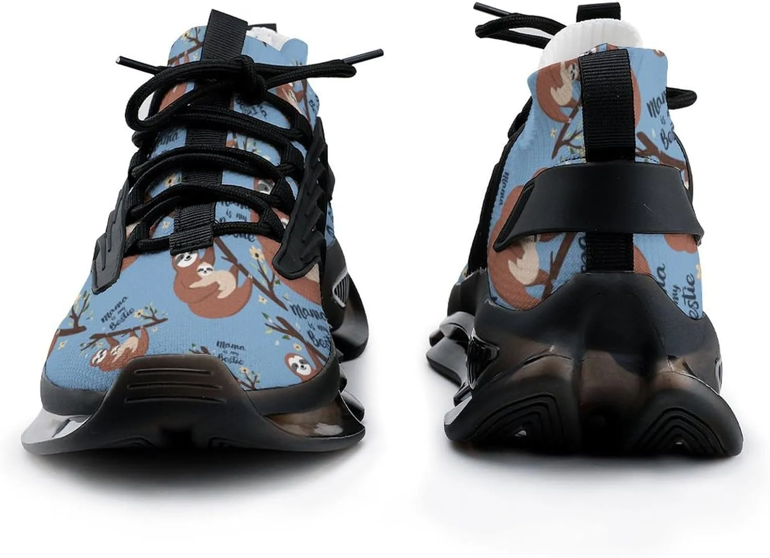 Sloth Mama is My Bestie Walking Shoes for Men Lightweight Tennis Fashion Elastic Sports Shoes Cushion Basketball Shoes