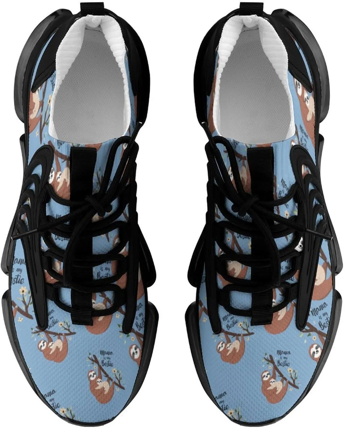 Sloth Mama is My Bestie Walking Shoes for Men Lightweight Tennis Fashion Elastic Sports Shoes Cushion Basketball Shoes