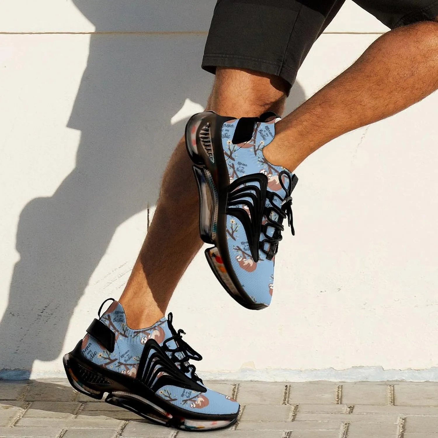 Sloth Mama is My Bestie Walking Shoes for Men Lightweight Tennis Fashion Elastic Sports Shoes Cushion Basketball Shoes