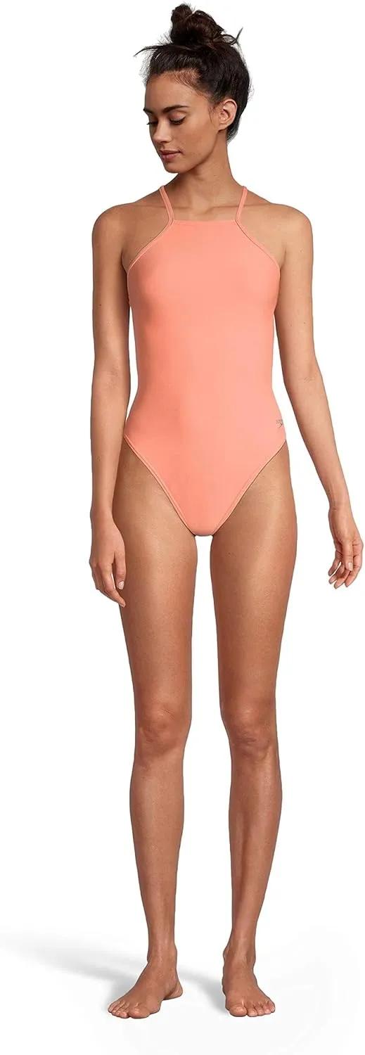 Speedo Women's Swimsuit One Piece Endurance Turnz Tie Back Solid