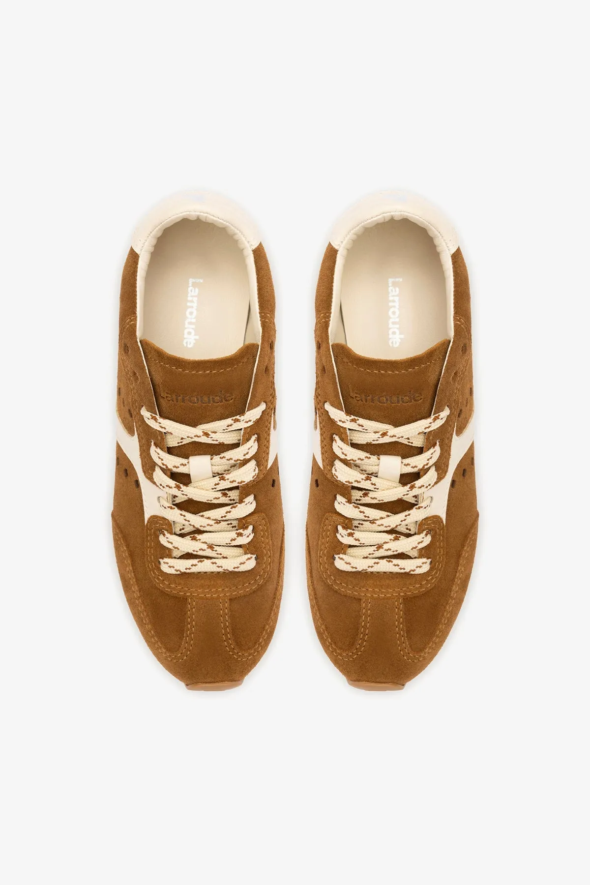 Stella Sneaker In Russet Suede and Ivory Leather