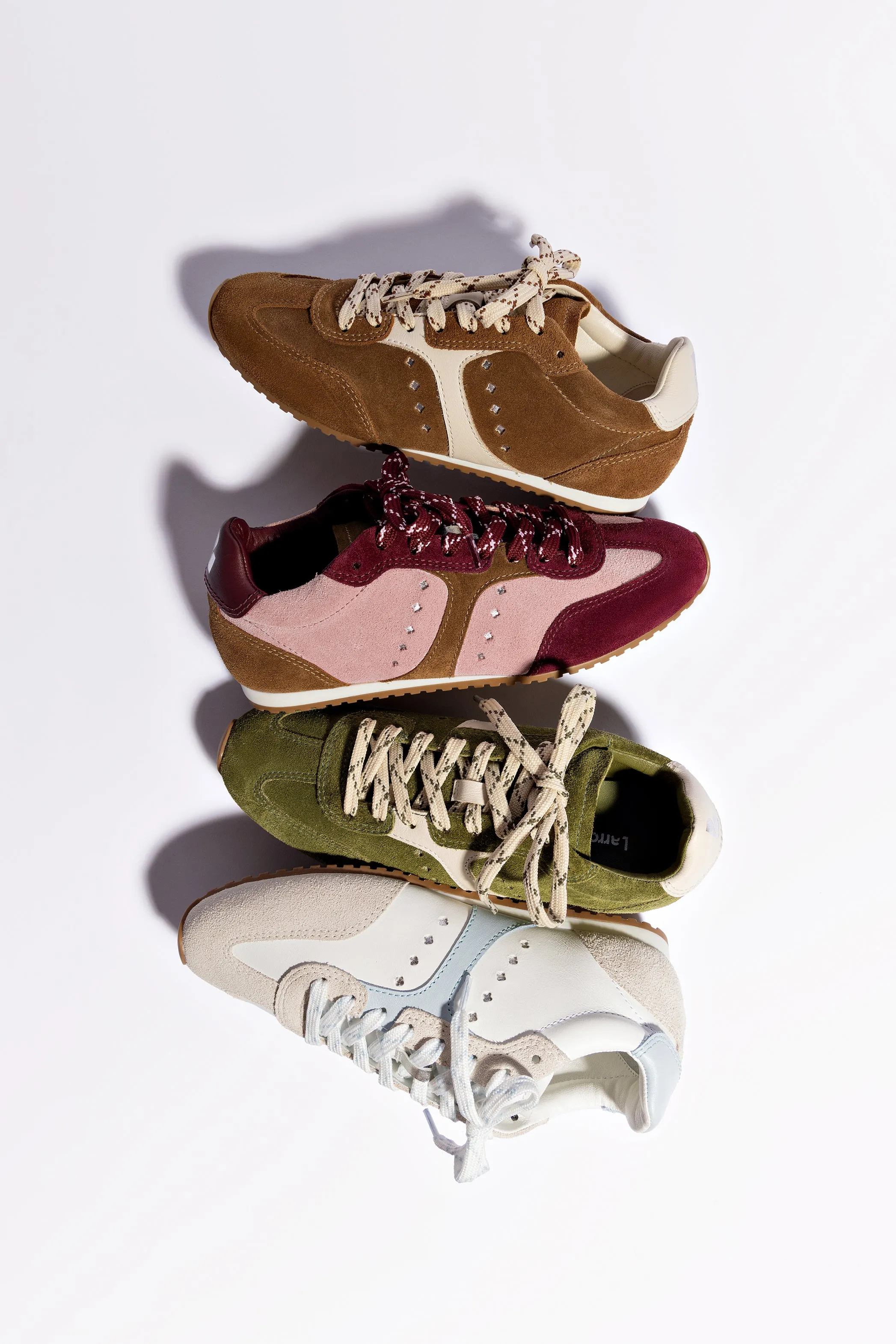Stella Sneaker In Russet Suede and Ivory Leather