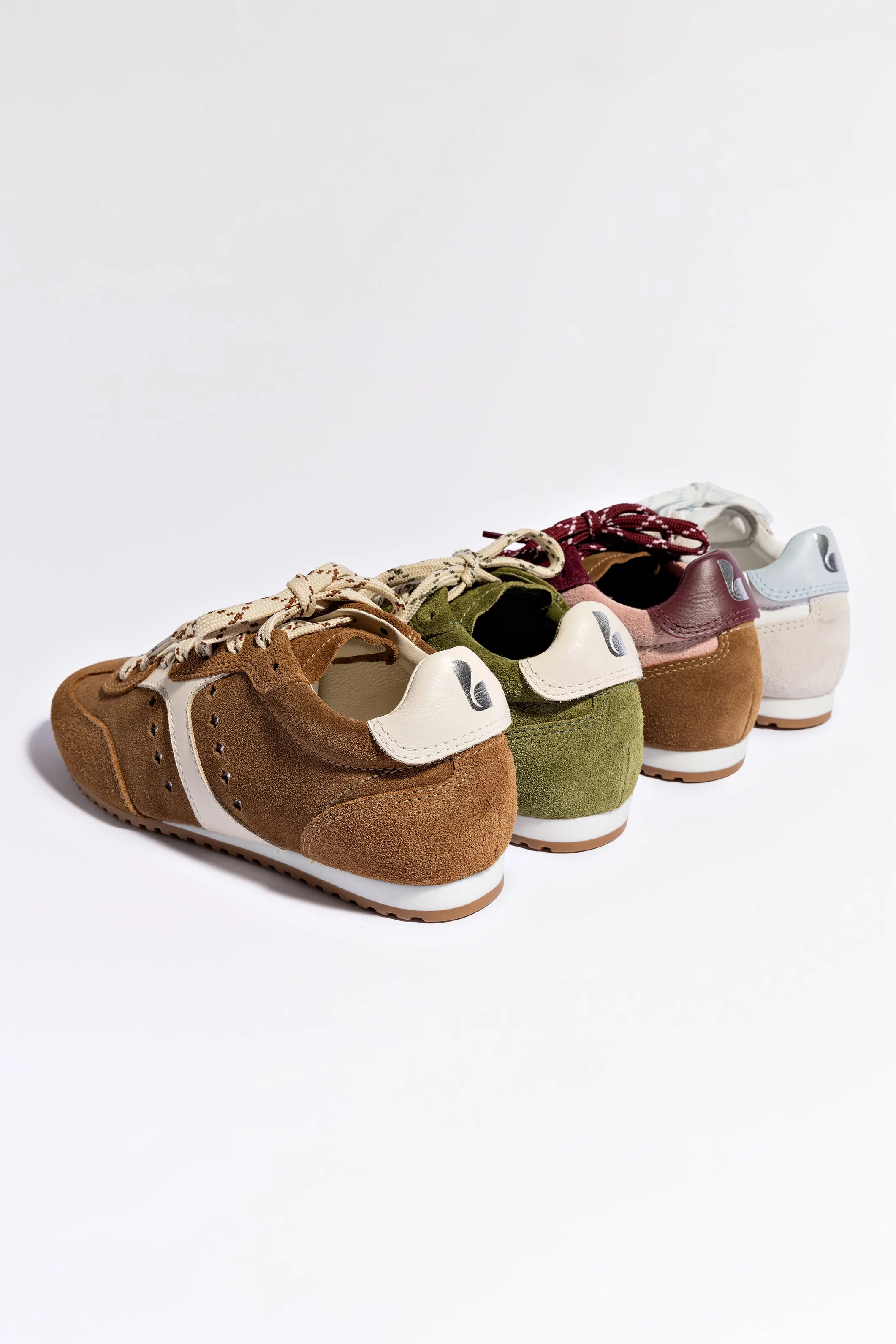 Stella Sneaker In Russet Suede and Ivory Leather
