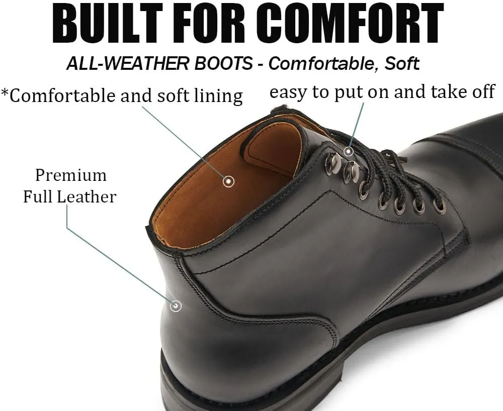 SUREWAY Men's Lace Up Chukka Boots Genuine Leather|Cap Toe Ankle 6inch - Classic Comfort Oxford Style(Office,Casual,Driving,Work,Dress) Brown/Black Matte/Brandy/Arizonam Adobe/Black