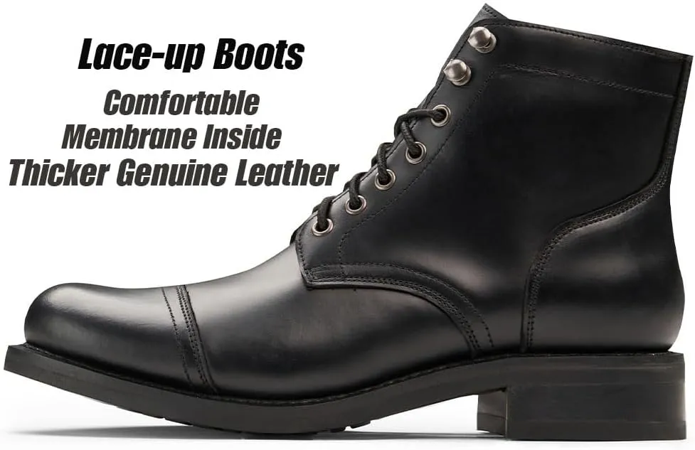 SUREWAY Men's Lace Up Chukka Boots Genuine Leather|Cap Toe Ankle 6inch - Classic Comfort Oxford Style(Office,Casual,Driving,Work,Dress) Brown/Black Matte/Brandy/Arizonam Adobe/Black