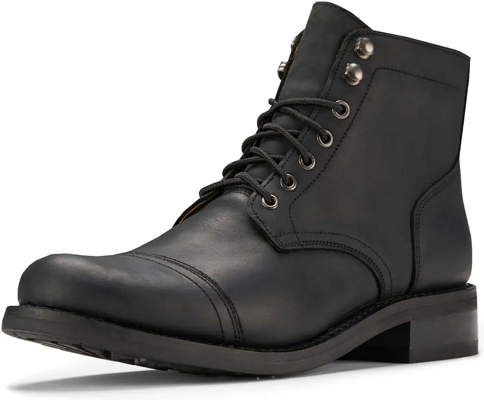 SUREWAY Men's Lace Up Chukka Boots Genuine Leather|Cap Toe Ankle 6inch - Classic Comfort Oxford Style(Office,Casual,Driving,Work,Dress) Brown/Black Matte/Brandy/Arizonam Adobe/Black