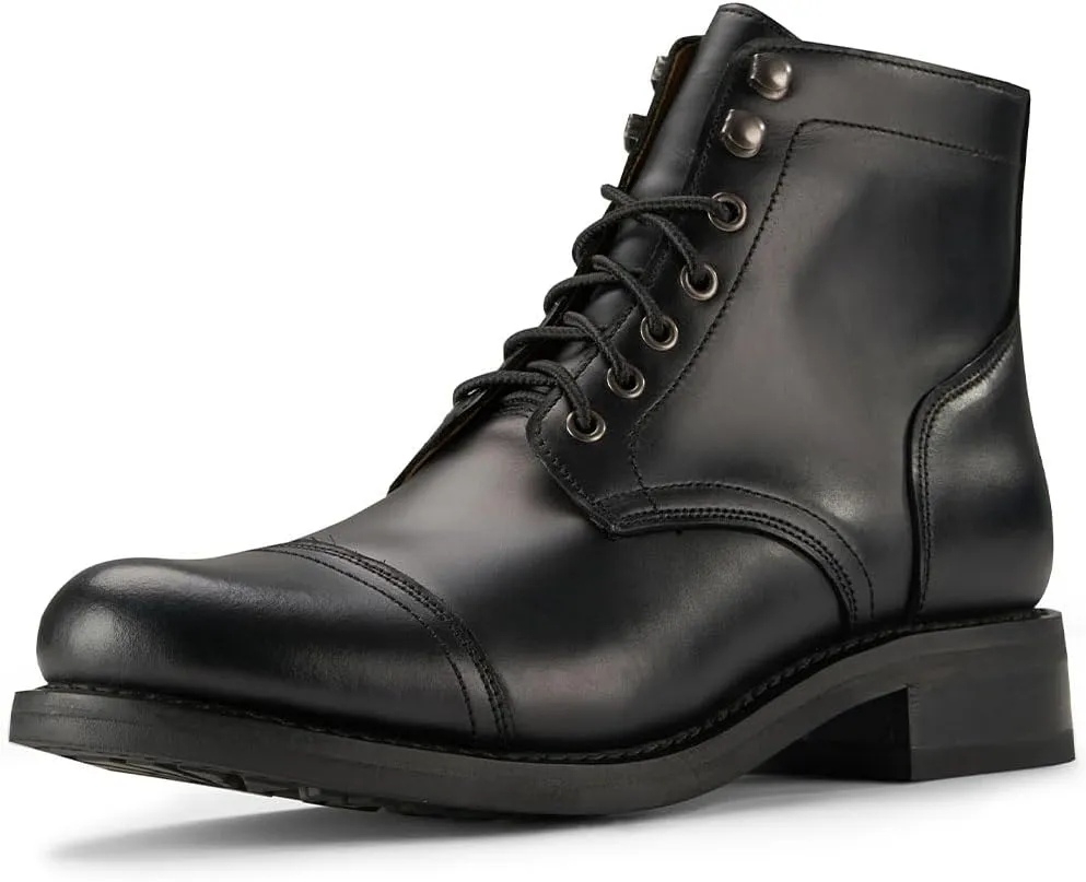 SUREWAY Men's Lace Up Chukka Boots Genuine Leather|Cap Toe Ankle 6inch - Classic Comfort Oxford Style(Office,Casual,Driving,Work,Dress) Brown/Black Matte/Brandy/Arizonam Adobe/Black