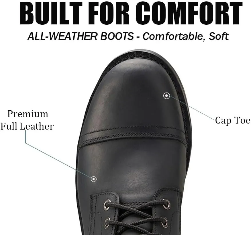 SUREWAY Men's Lace Up Chukka Boots Genuine Leather|Cap Toe Ankle 6inch - Classic Comfort Oxford Style(Office,Casual,Driving,Work,Dress) Brown/Black Matte/Brandy/Arizonam Adobe/Black