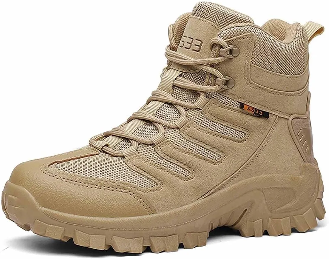 Tactical Boots for Men, Men's Waterproof Hiking Boots, Outdoor Lightweight Work Boots, With Zipper Work Boots for Men, Lightweight Motorcycle Boots, Men Combat Boots