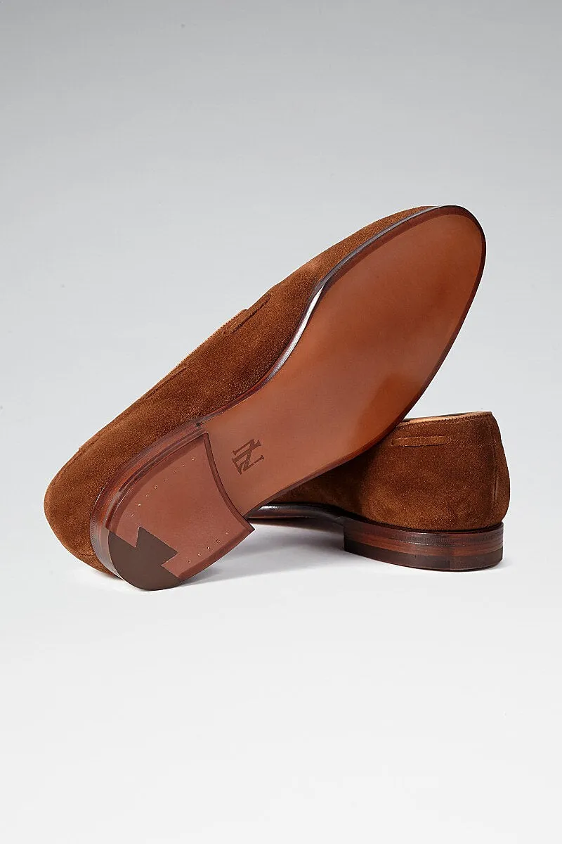 Tobacco Calf Suede Tassel Loafers