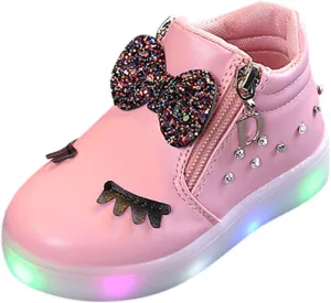 Toddler Girl Shoes, Kids Boys Girls Fashion LED Lights UP Sneaker Soft Sole Non Slip Sports Shoes Toddler Shoes