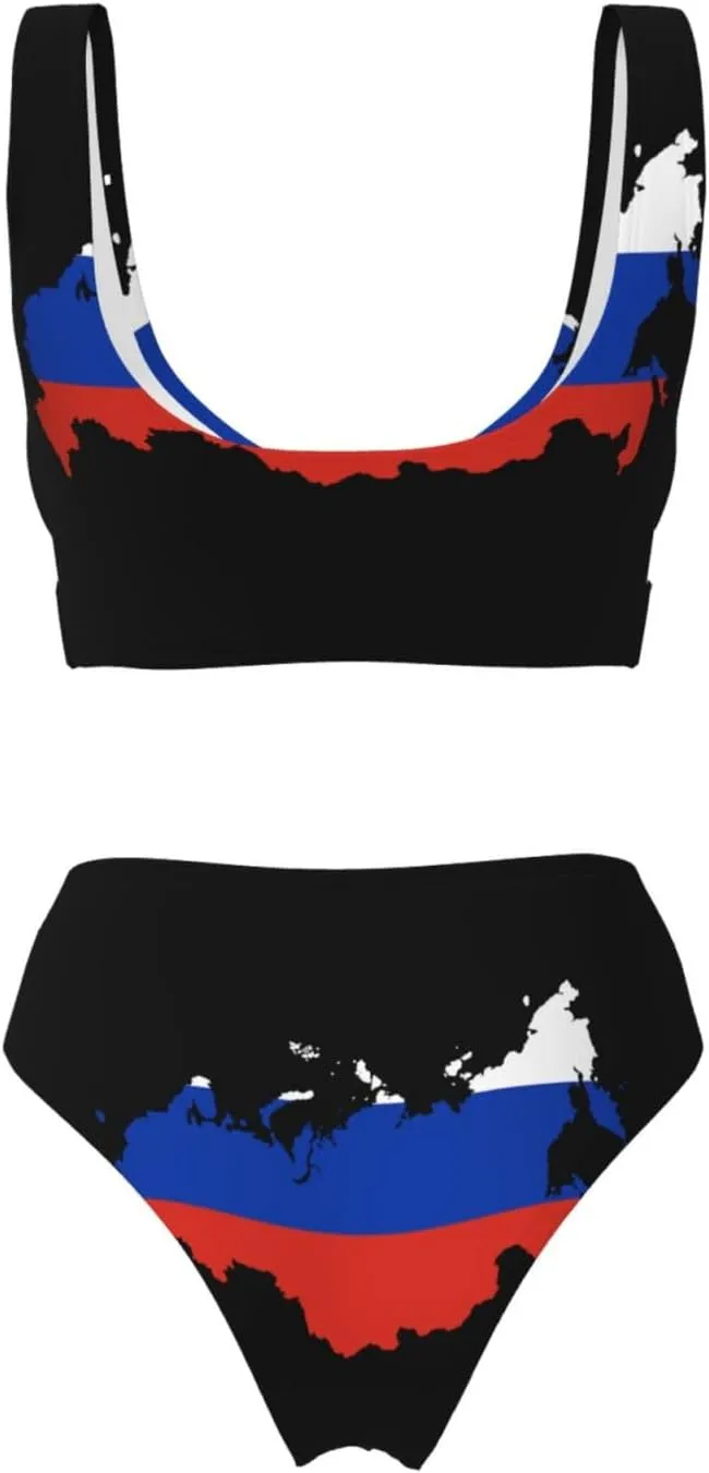 Trinidad and Tobago Flag Map Bikini Sets Women Two Piece Bikini Swimsuit