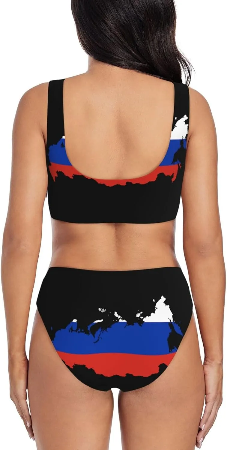 Trinidad and Tobago Flag Map Bikini Sets Women Two Piece Bikini Swimsuit