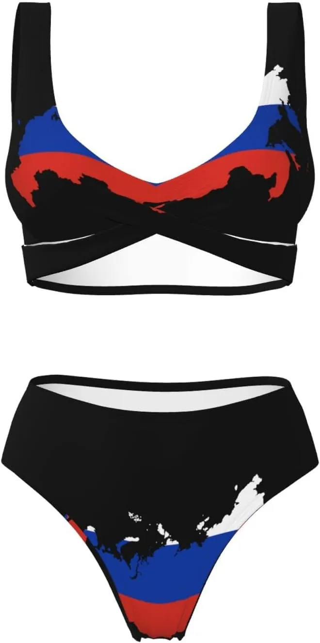 Trinidad and Tobago Flag Map Bikini Sets Women Two Piece Bikini Swimsuit