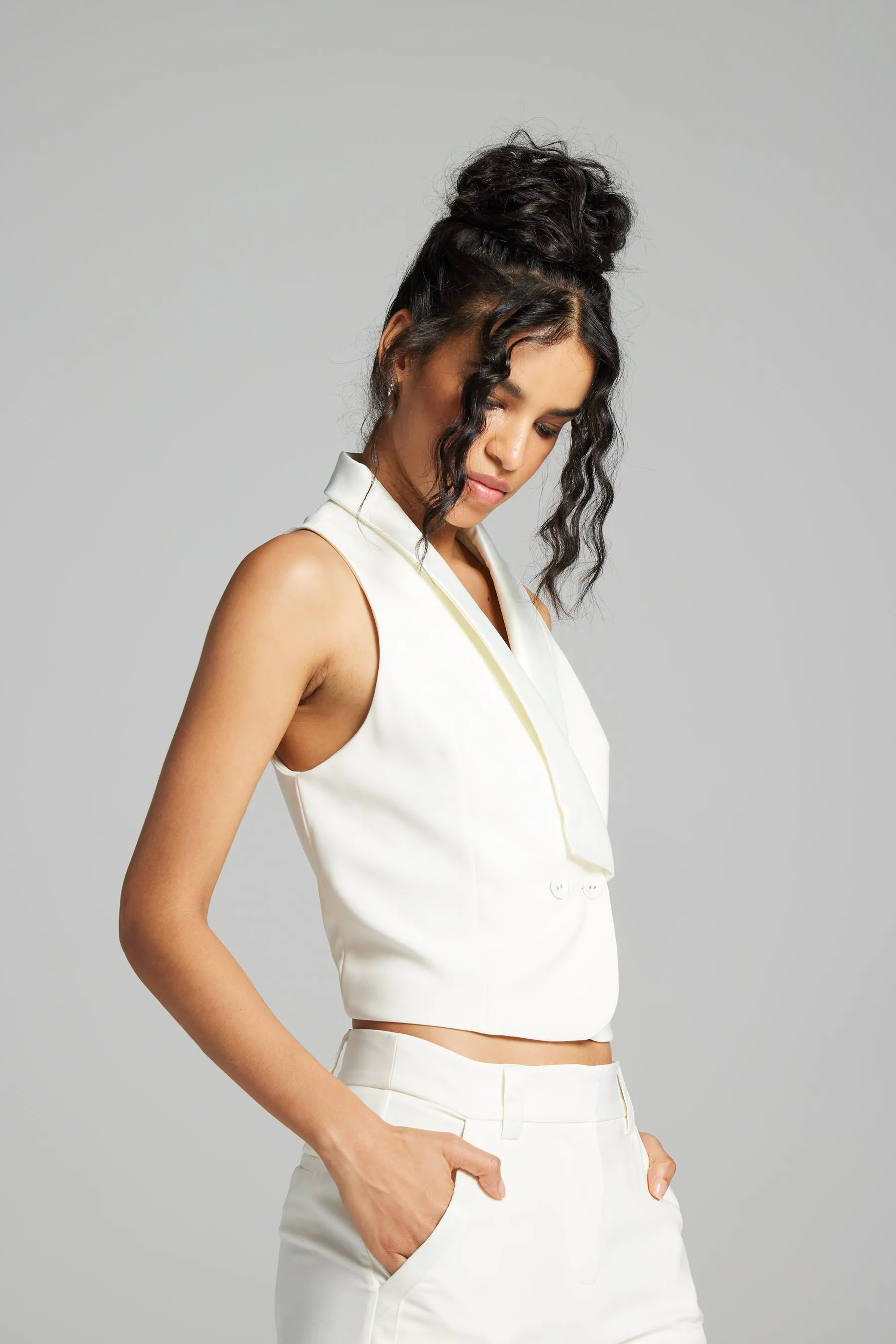 Vest with Satin Trim