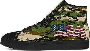 Veteran Shoes for Men Women Patriotic High Top Canvas Sneakers Lace Up Casual Walking Shoes Gifts for Dad Mom
