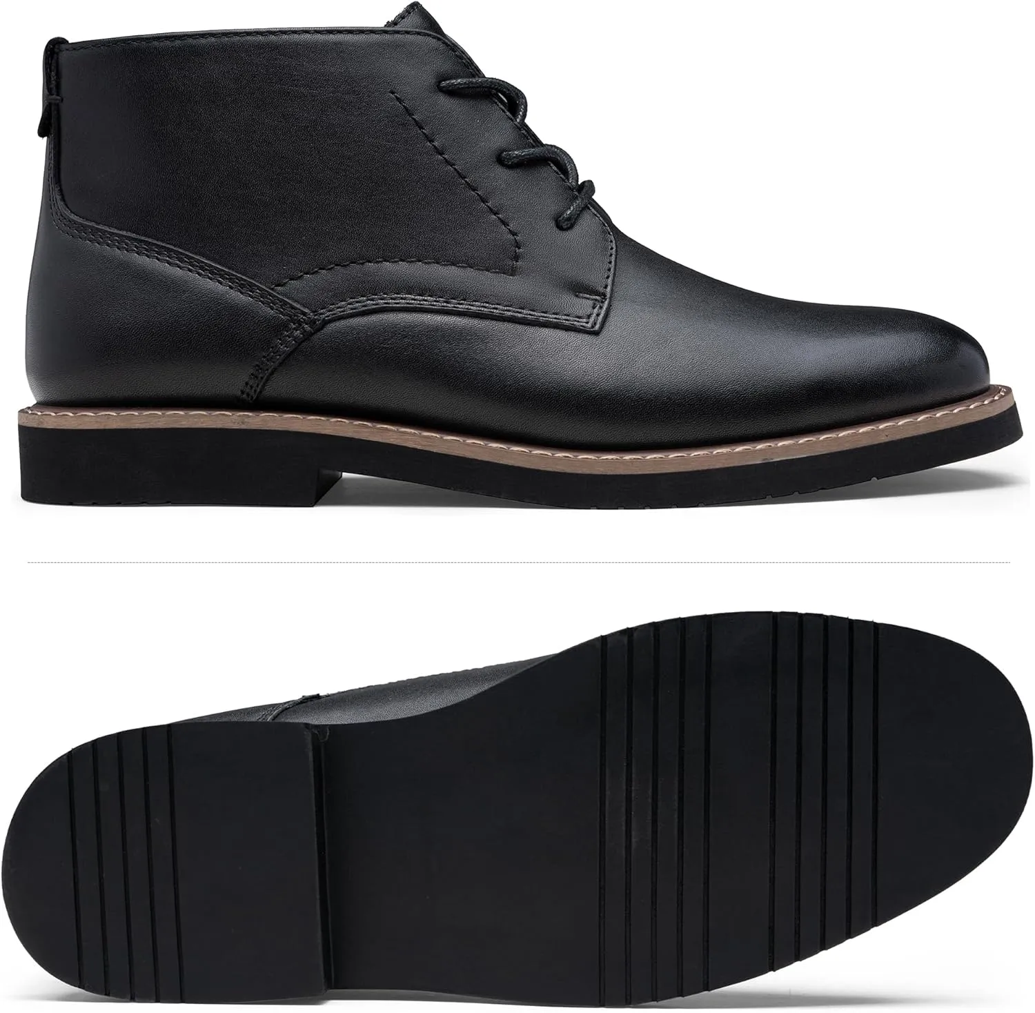 Vostey Men Boots Leather Cap Toe Casual Boots Chukka Fashion Dress Boots for Men
