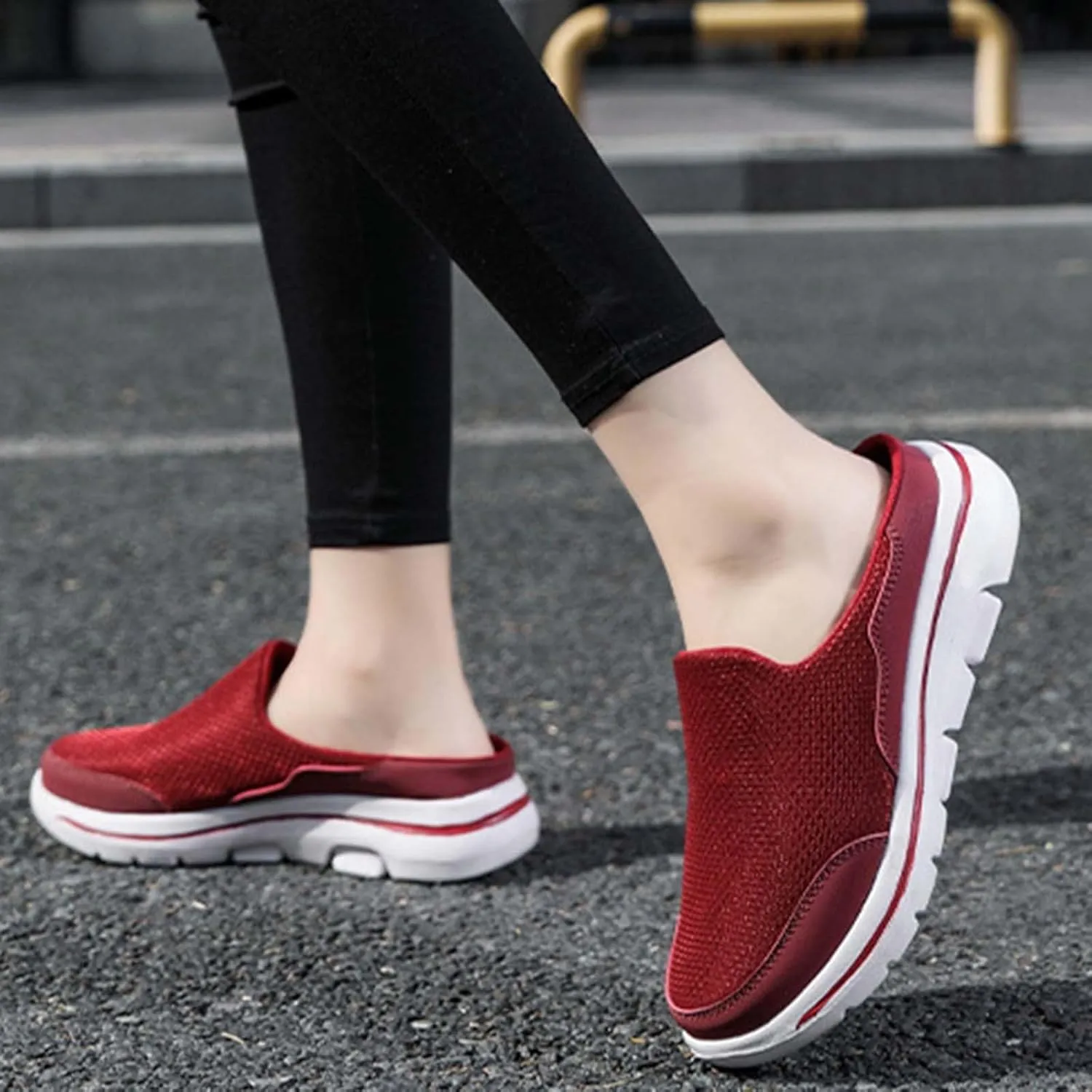 Walking Shoes Tennis Comfortable Comfortable and Breathable Flat Soled Slip On Mesh Heelless Casual Shoes for Men and