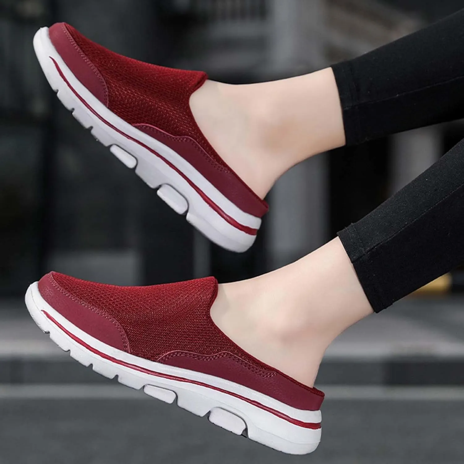 Walking Shoes Tennis Comfortable Comfortable and Breathable Flat Soled Slip On Mesh Heelless Casual Shoes for Men and
