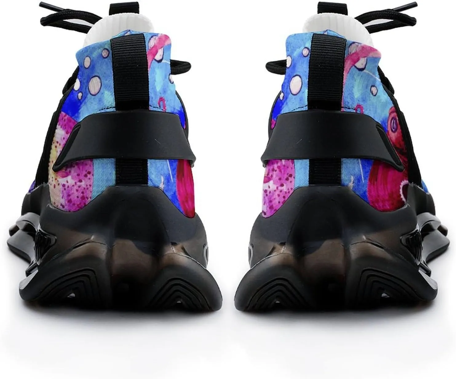 Watercolor Octopus Lionfish and Jellyfish Walking Shoes for Men Lightweight Tennis Fashion Elastic Sports Shoes Cushion Basketball Shoes