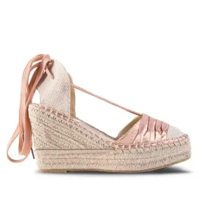 Wedge Shoe Espadrilles Elba Metal Beige Pink