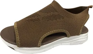 Women Walking Sandals Arch Support Orthotic Comfortable Wedge Platform Casual Open Toe Mesh Sport Sandals Breathable