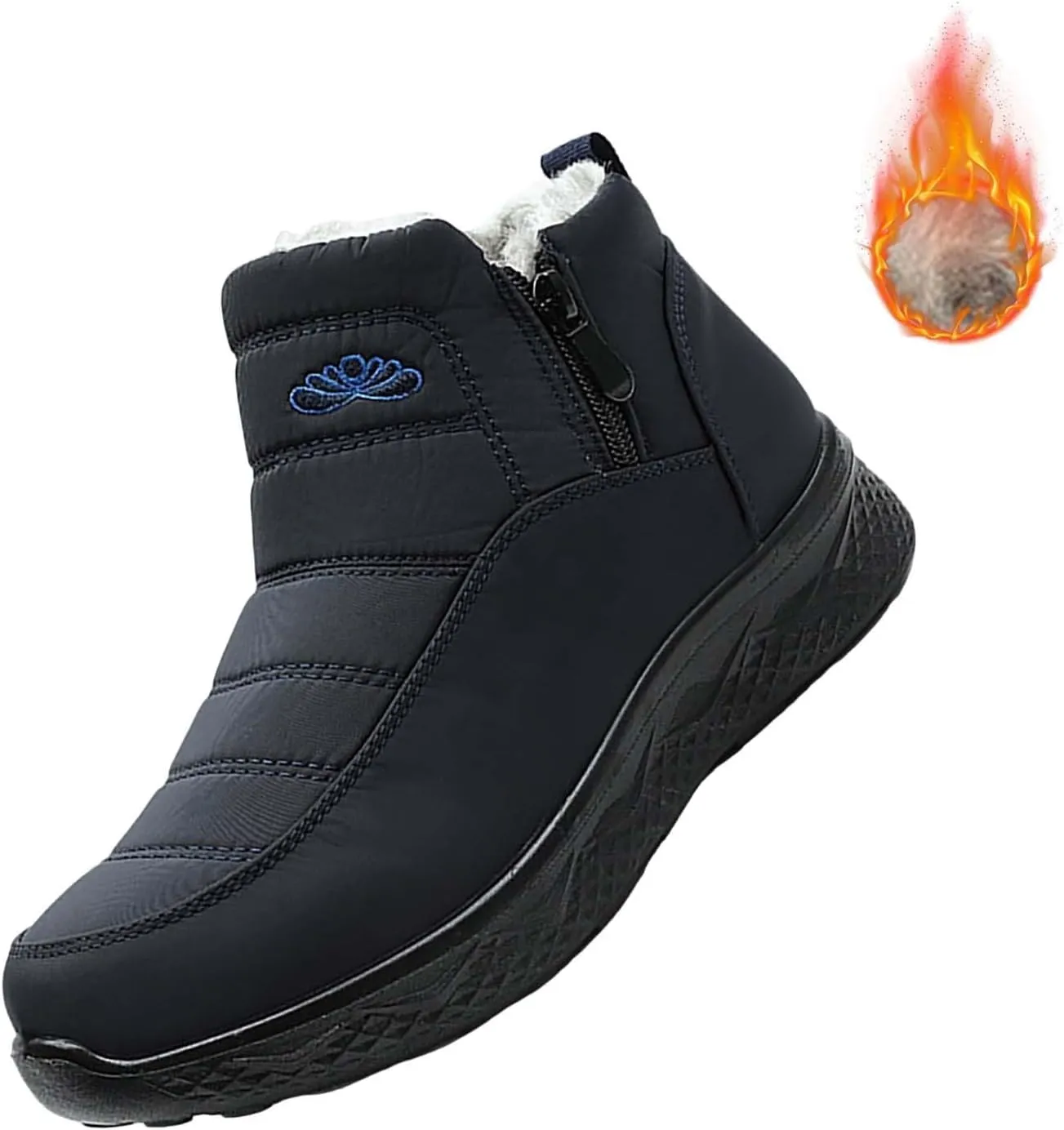 Women Winter Boots Waterproof Ladies Slip On Snow Boots Women Shoes with Hook Loop Barefoot Shoes Grounded Footwear Hiking Womens Cowboy Boots Men's Winter Booties