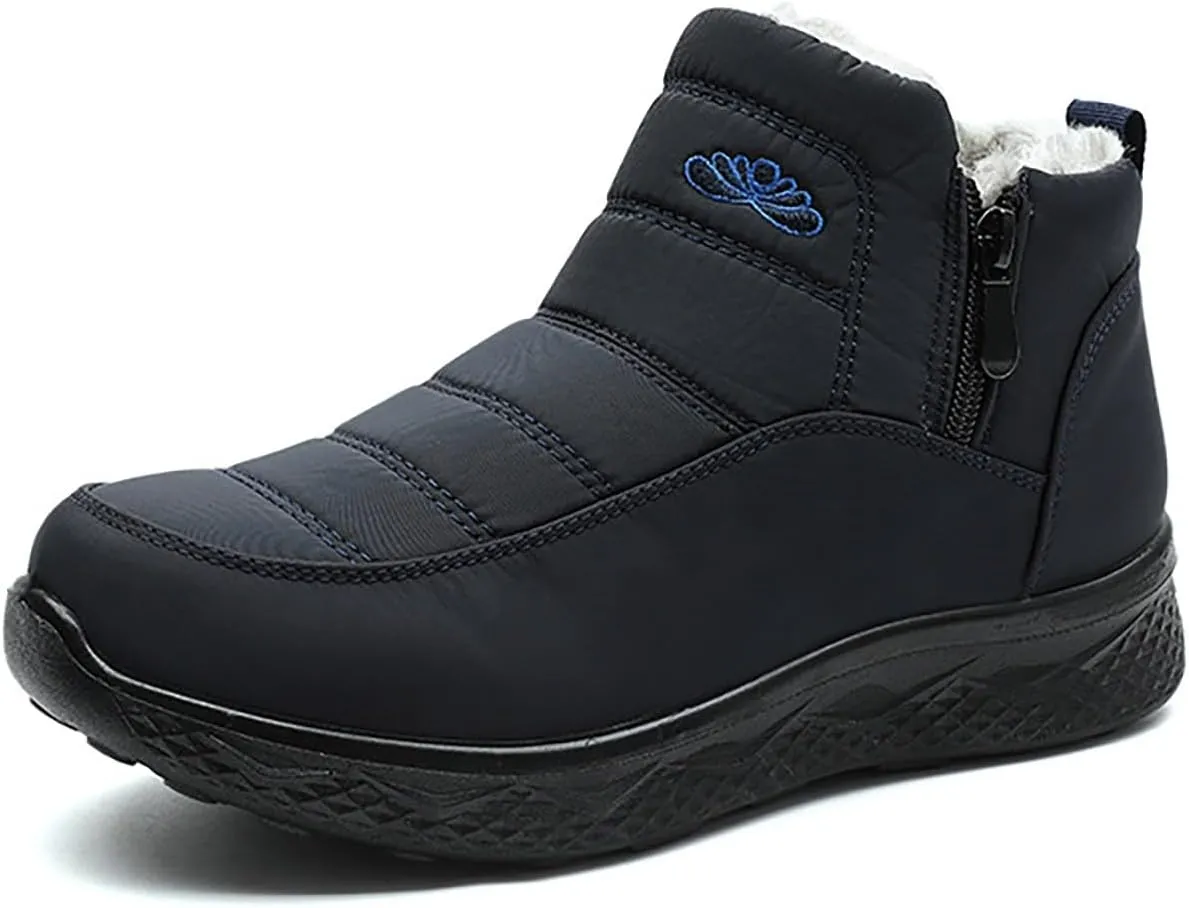 Women Winter Boots Waterproof Ladies Slip On Snow Boots Women Shoes with Hook Loop Barefoot Shoes Grounded Footwear Hiking Womens Cowboy Boots Men's Winter Booties
