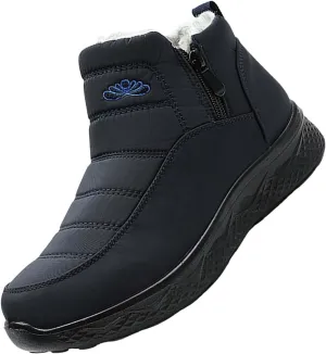 Women Winter Boots Waterproof Ladies Slip On Snow Boots Women Shoes with Hook Loop Barefoot Shoes Grounded Footwear Hiking Womens Cowboy Boots Men's Winter Booties