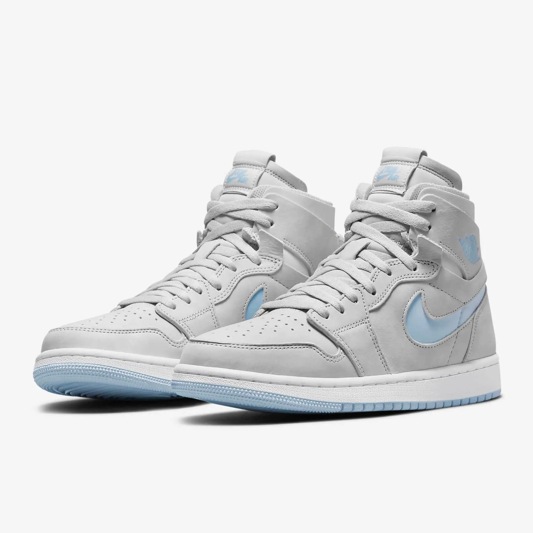 Women's Air Jordan 1 High Zoom Comfort (Grey Fog/White/Celestine Blue)(CT0979-004)