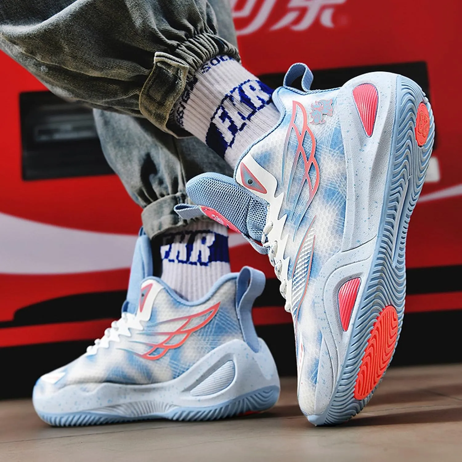 Womens Basketball Shoes for Men High Top Breathable Non Slip Unisex Adult Youth Outdoor Chukka Sneaker Boots Mens