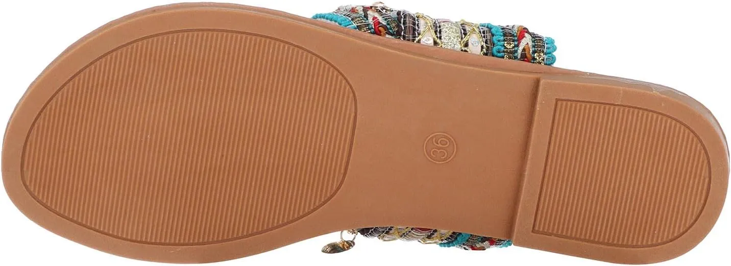 Womens Flat Sandals Slip on Flat Sandals Arch Support Comfortable Women Beach Outdoor Sandal