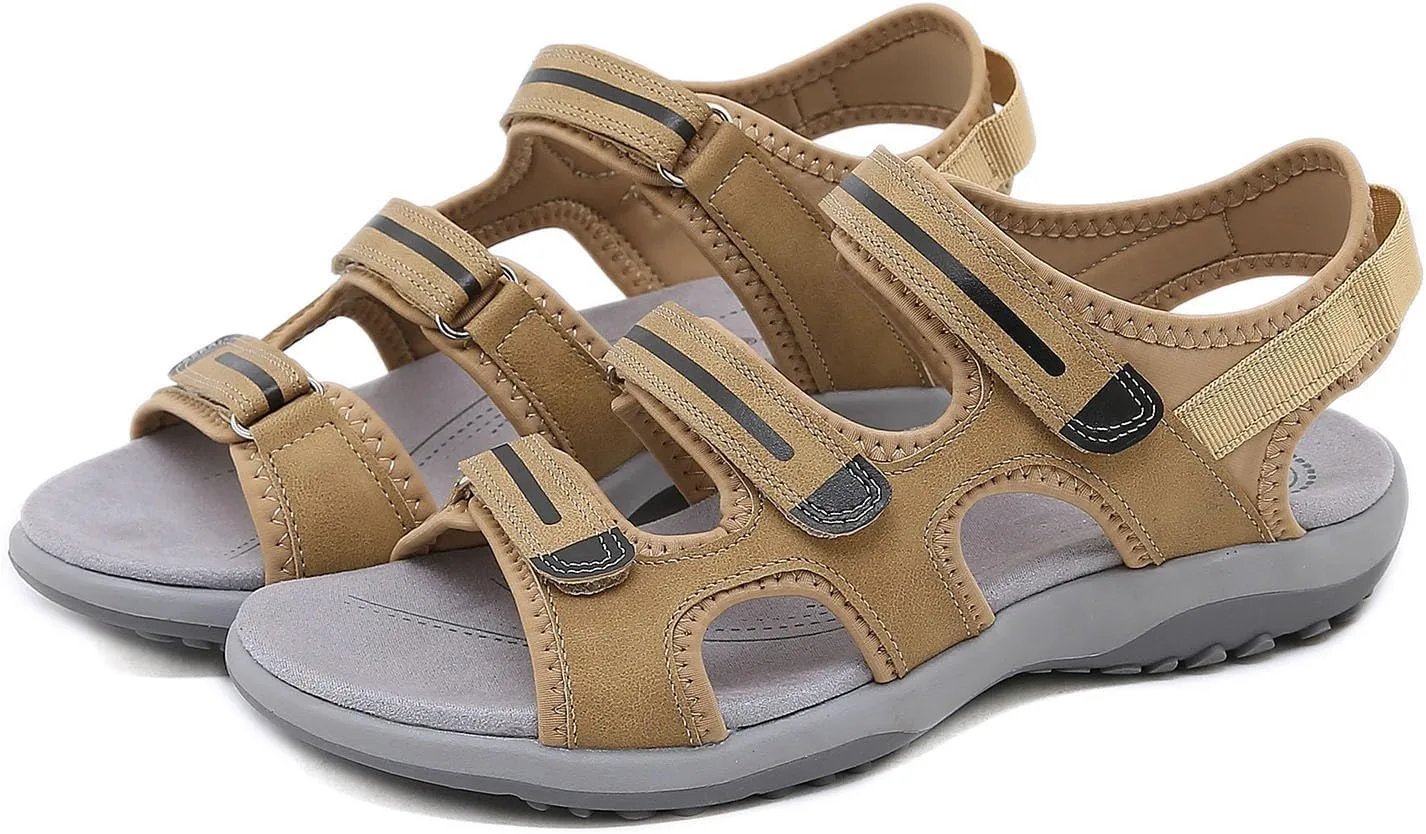 Womens Hiking Sandal Sport Sandal Straps With Adjustable Hooks Arch Support Beach Vacation Casual Camping