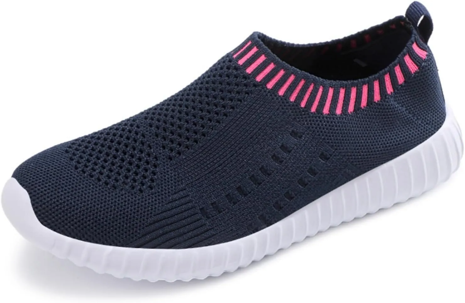 Women's Mesh Flats Shoes Knit Slip on Comfortable Sneaker Breathable Slip on Walking Tennis Shoes Casual Fashion Athletic Sneakers