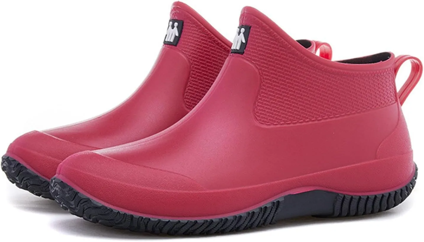 Womens Rain Boots Waterproof Mens Grounded Footwear Chunky Ankle Booties Dress Barefoot Shoes Women's Mid Calf Rain Boots Printed Waterproof Womens Chelsea Boots