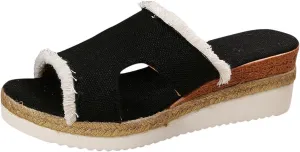 Women's Slide Sandals,2025 Woven Platform Slide Dressy Summer Open Toe Slip on Slippers Outdoor Beach Vacation Shoes