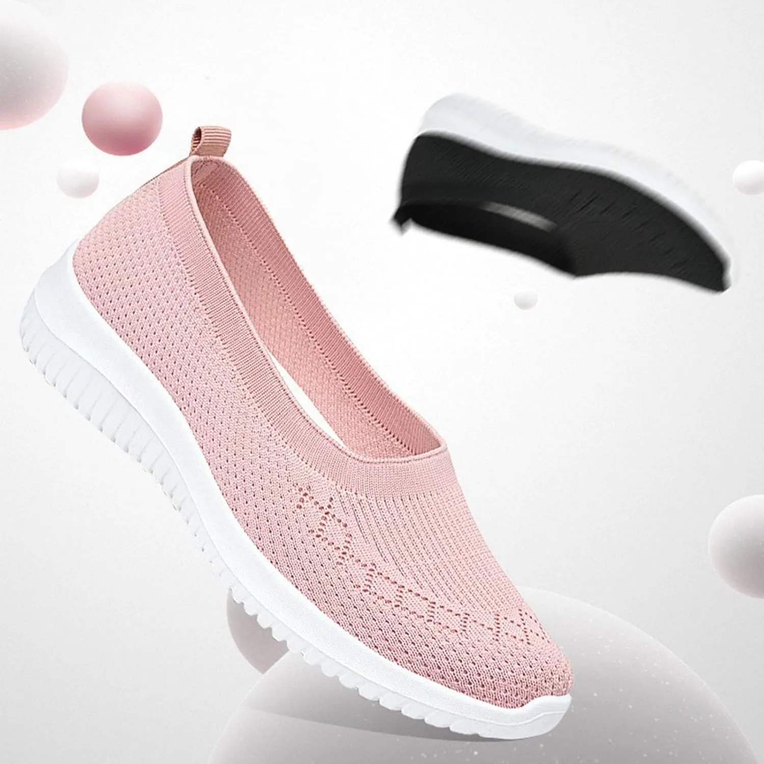 Women's Slip On Casual Shoes Comfortable Round Toe Flat Loafers for Spring Summer Outfits with Thick Sole
