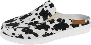 Womens Sneakers Closed Round Toe Open Back Shoes Lightweight Canvas Slip On Shoes Comfort Flats Walking Clogs Mule Summer Fashion Sneaker