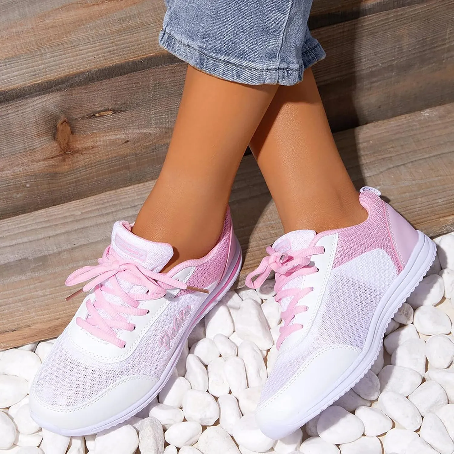 Womens Sneakers Platform Zapatillas Blancas Con Plataforma para Mujer Elegantes De Vestir Women's Running Shoes Size 8 Wide Toe Box Gym Shoes Women Women's All White Athletic Shoes